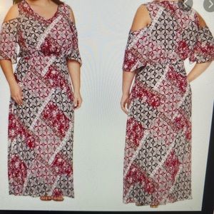 Cold shoulder maxi dress